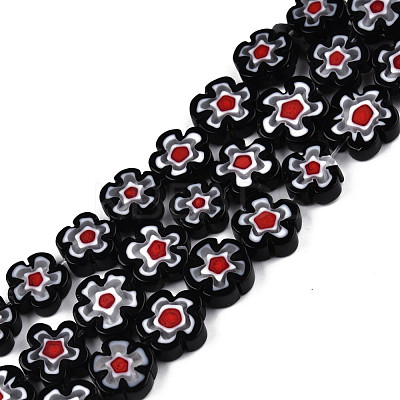 Handmade Millefiori Glass Bead Strands LAMP-N029-017D-09-1