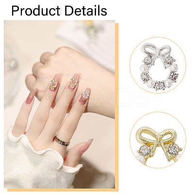40Pcs 2 Colors Christmas Wreath Alloy Rhinestone Cabochons MRMJ-CA0001-49-1