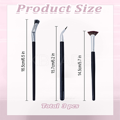 3Pcs 3 Styles Eye Lashes Cosmetic Brushes MRMJ-LP0001-11-1