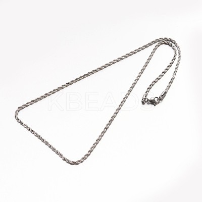 304 Stainless Steel Rope Chain Necklaces NJEW-E026-09-1