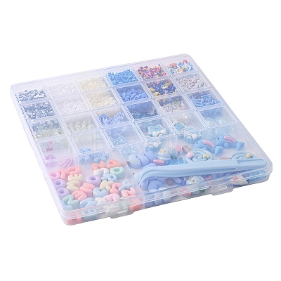 ABS Plastic Imitation Pearl & Polymer Clay & Acrylic & Resin Cabochons Findings Kits DIY-FS0009-76-1