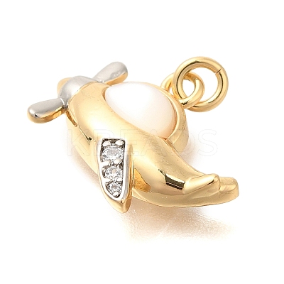 Brass Micro Pave Cubic Zirconia Pendants KK-U040-04G-1