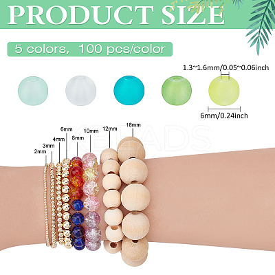 5 Colors Transparent Glass Beads Sets FGLA-PH0001-11A-02-1