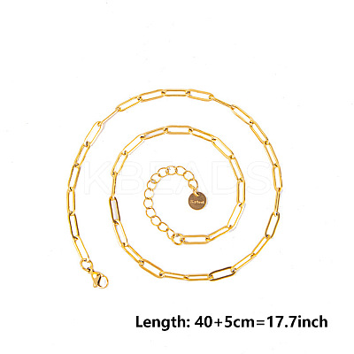 4MM Unisex 304 Stainless Steel Paperclip Chains Necklaces AU9647-2-1