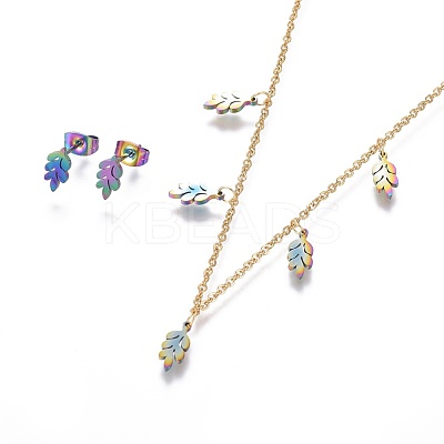 304 Stainless Steel Jewelry Sets SJEW-F210-14G-1