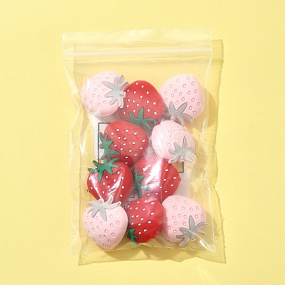 10Pcs 2 Colors Strawberry Food Grade Eco-Friendly Silicone Focal Beads SIL-FS0001-11-1