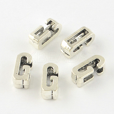 Antique Silver Plated Alloy Letter Slide Charms TIBEP-S296-G-RS-1