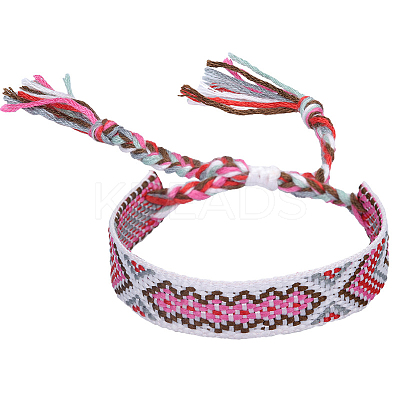 Polyester-cotton Braided Rhombus Pattern Cord Bracelet FIND-PW0013-001A-31-1