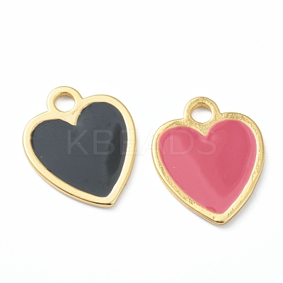 Brass Enamel Pendants KK-B030-09G-1