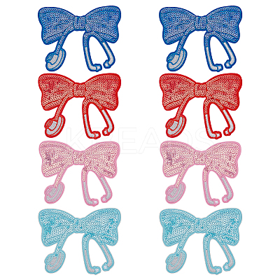 8Pcs 4 Colors Computerized Embroidery Cloth Self Adhesive Patches PATC-WR0001-18-1