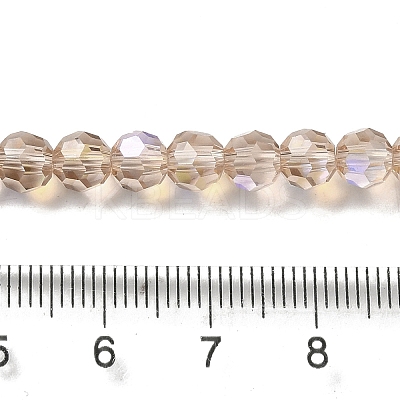 Electroplate Transparent Glass Beads Strands EGLA-A035-T6mm-L22-1