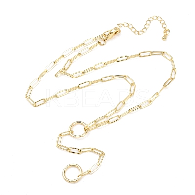 Brass Paperclip Chain Y Lariat Necklaces NJEW-H087-06F-G-1