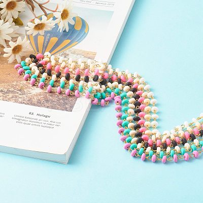 Handmade Polymer Clay Beaded Chain AJEW-JB00999-1