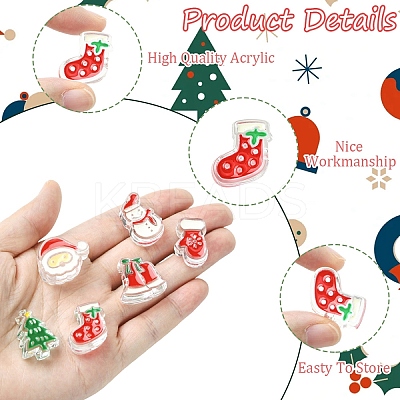 24Pcs 6 Styles Christmas Decorations Theme Opaque Acrylic Bead OACR-YW0004-09-1