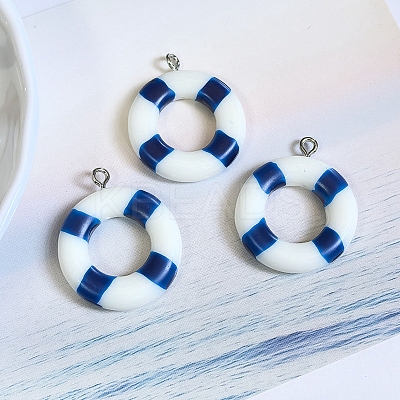 Opaque Resin Pendants RESI-A047-01B-1