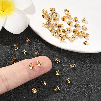 SHEGRACE Brass Bead Cap Bails XGRQ1U791-375G-1