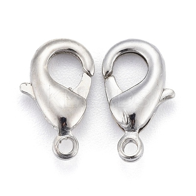 Platinum Brass Lobster Claw Clasps X-KK-902-N-NF-1