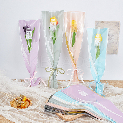 120Pcs 6 Colors OPP Gift Bags ABAG-NB0001-34-1