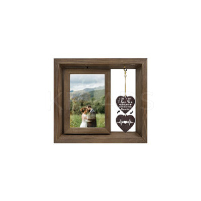 Double Sided Wooden Rotating Photo Frames with DIY Word Heart Charm DJEW-WH0076-006-1