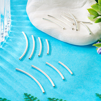 16Pcs 4 Styles 925 Sterling Silver Tube Beads STER-TA0001-41-1