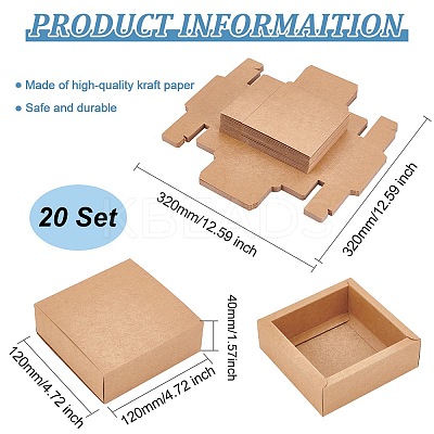 Kraft Paper Storage Gift Drawer Boxes CON-WH0095-56D-1
