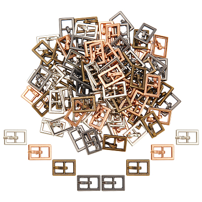 100Pcs 4 Colors Mini Alloy Center Bar Buckles Sets FIND-NB0004-04-1