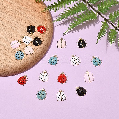 20Pcs 5 Colors Alloy Enamel Pendants ENAM-YW0005-67-1
