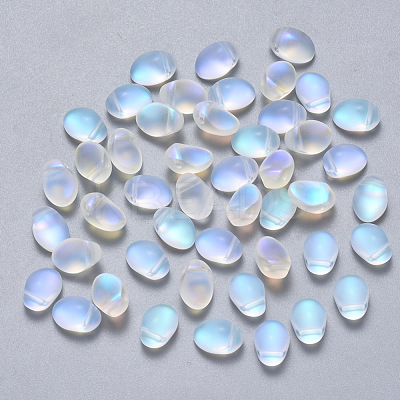 Transparent Spray Painted Glass Charms GLAA-R211-05-D03-1
