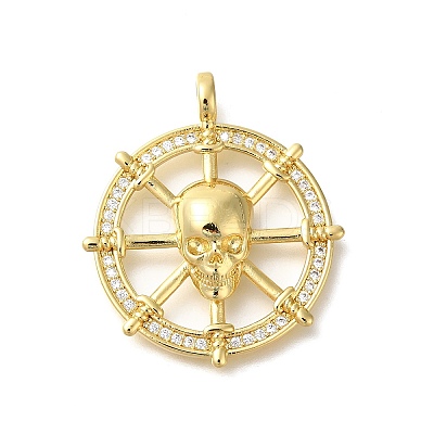 Rack Plating Brass with Cubic Zirconia Pendants KK-Z086-57G-1