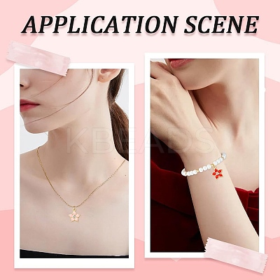 30Pcs 6 Colors Flower Alloy Enamel Pendants ENAM-CJ0006-21-1