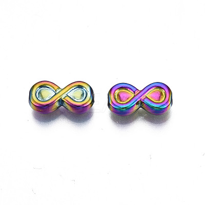 Rack Plating Rainbow Color Alloy Beads PALLOY-S180-332-1