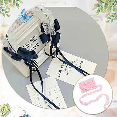 1Pc Polyester Pleated Lace Ribbon OCOR-WR0001-30-1