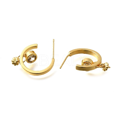 Brass Stud Earring Findings KK-R217-14G-1