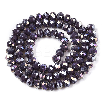 Electroplate Glass Beads Strands EGLA-A044-P6mm-B11-1