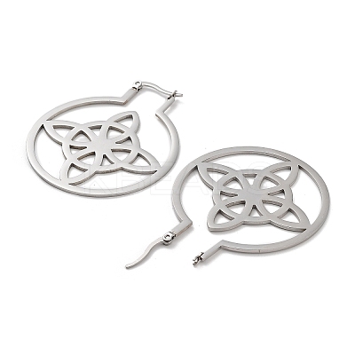 Non-Tarnish 304 Stainless Steel Hoop Earrings EJEW-P271-02C-P-1