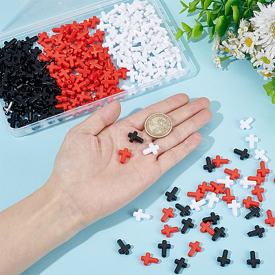 300Pcs 3 Colors Opaque Acrylic Beads SACR-WR0001-03-1