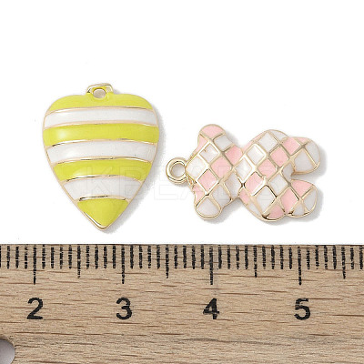 40Pcs 10 Styles Brass Enamel Charms KK-A218-07-1