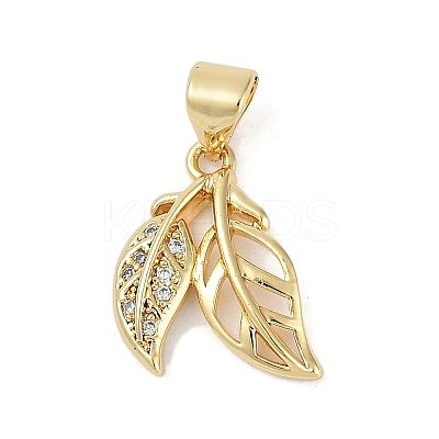 Rack Plating Brass Micro Pave Cubic Zirconia Pendants KK-H509-15G-1