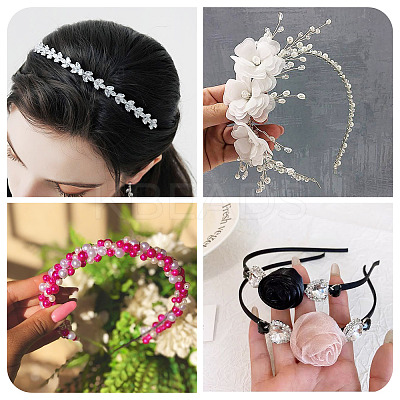 10Pcs 2 Colors Electrophoresis Hair Accessories Iron Hair Band Findings OHAR-TA0001-07-1