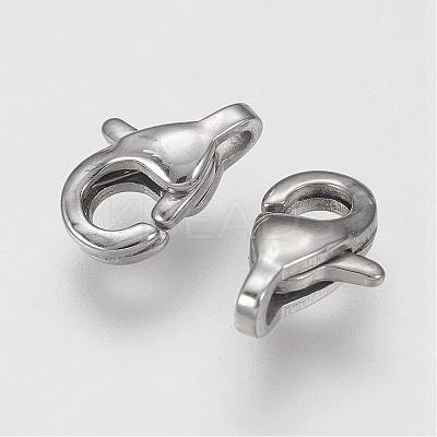 Tarnish Resistant 304 Stainless Steel Lobster Claw Clasps STAS-F109-12P-1