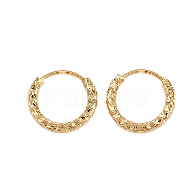 Brass Textured Hoop Earrings EJEW-F378-03A-G-1