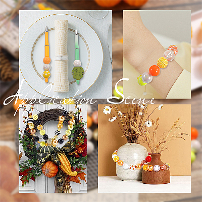 50Pcs 10 Style Thanksgiving Day Theme Acrylic Beads SACR-SC0001-21-1