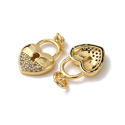 Brass Micro Pave Clear Cubic Zirconia Pendants KK-A270-03A-G-1