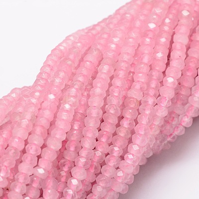 Dyed Natural Malaysia Jade Rondelle Beads Strands X-G-E316-2x4mm-32-1