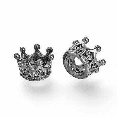 Brass Micro Pave Cubic Zirconia European Beads ZIRC-S053-YS031-4-1