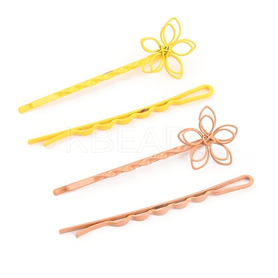 4Pcs Painted Iron Hair Bobby Pins LS-PHAR-I007-14B-1