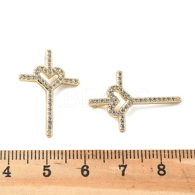 Brass Micro Pave Cubic Zirconia Pendants KK-R229-09G-1