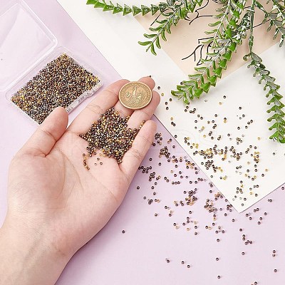 2500Pcs 5 Colors Brass Crimp Beads KK-AR0004-18-1
