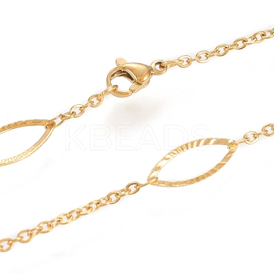 304 Stainless Steel Cable Chain Necklaces NJEW-M183-02G-1