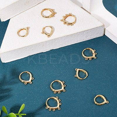 10Pcs 5 Styles Brass Hoop Earring Finding KK-TA0002-52-1